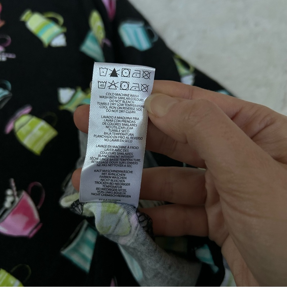 Avenue Body - Black Coffee Lovers Cotton Blend Nightgown Lounge Dress - 22/24 - Picture 9 of 9